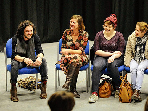 Actor from Game of Thrones Kit Harrington (Jon Snow) gives a talk in the Drama Studio at The 